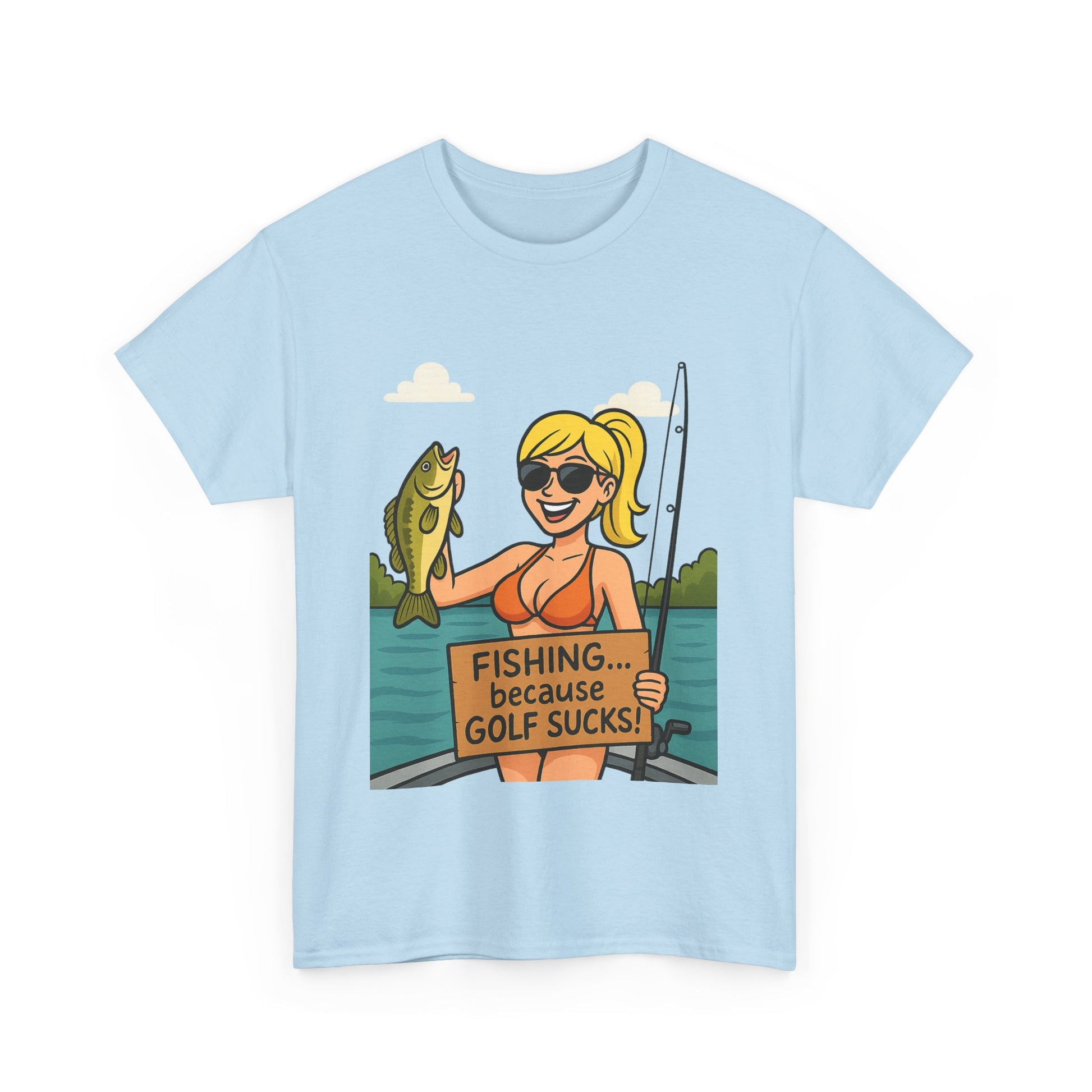 Fishing Humor Tee, Funny Fishing Gift, Unisex Cotton Shirt, Casual Summer Wear, Great for Fishermen and Golfers
