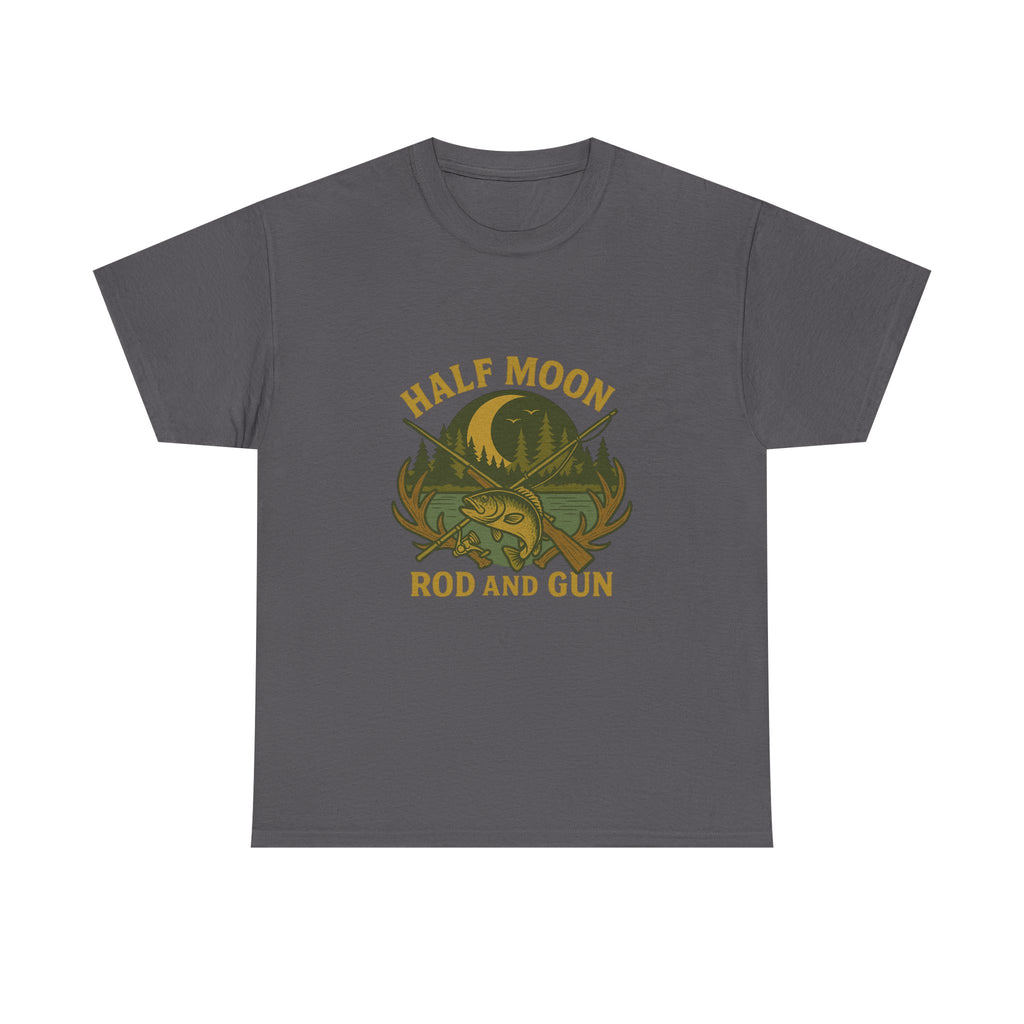 Half Moon Rod and Gun Fishing Tee, Outdoor Adventure T-Shirt, Unisex Gift for Fishermen, Casual Wear, Fishing Trip Shirt