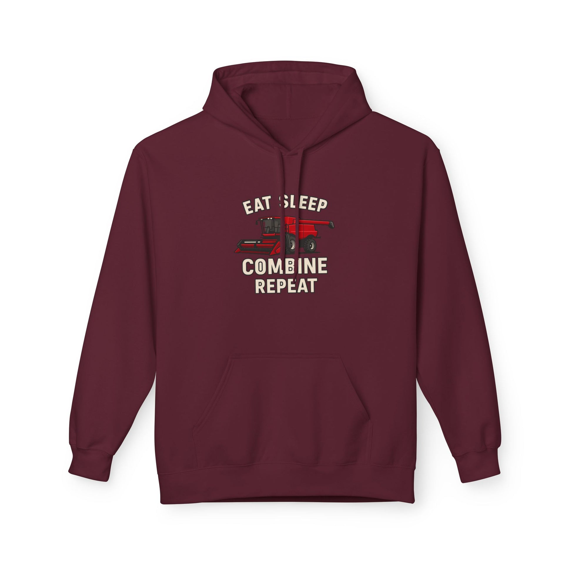 Eat, Sleep, Combine, Repeat Fleece Hoodie | Cozy Unisex Sweatshirt for Fans | Perfect for Relaxing, Gifting, or Everyday Wear