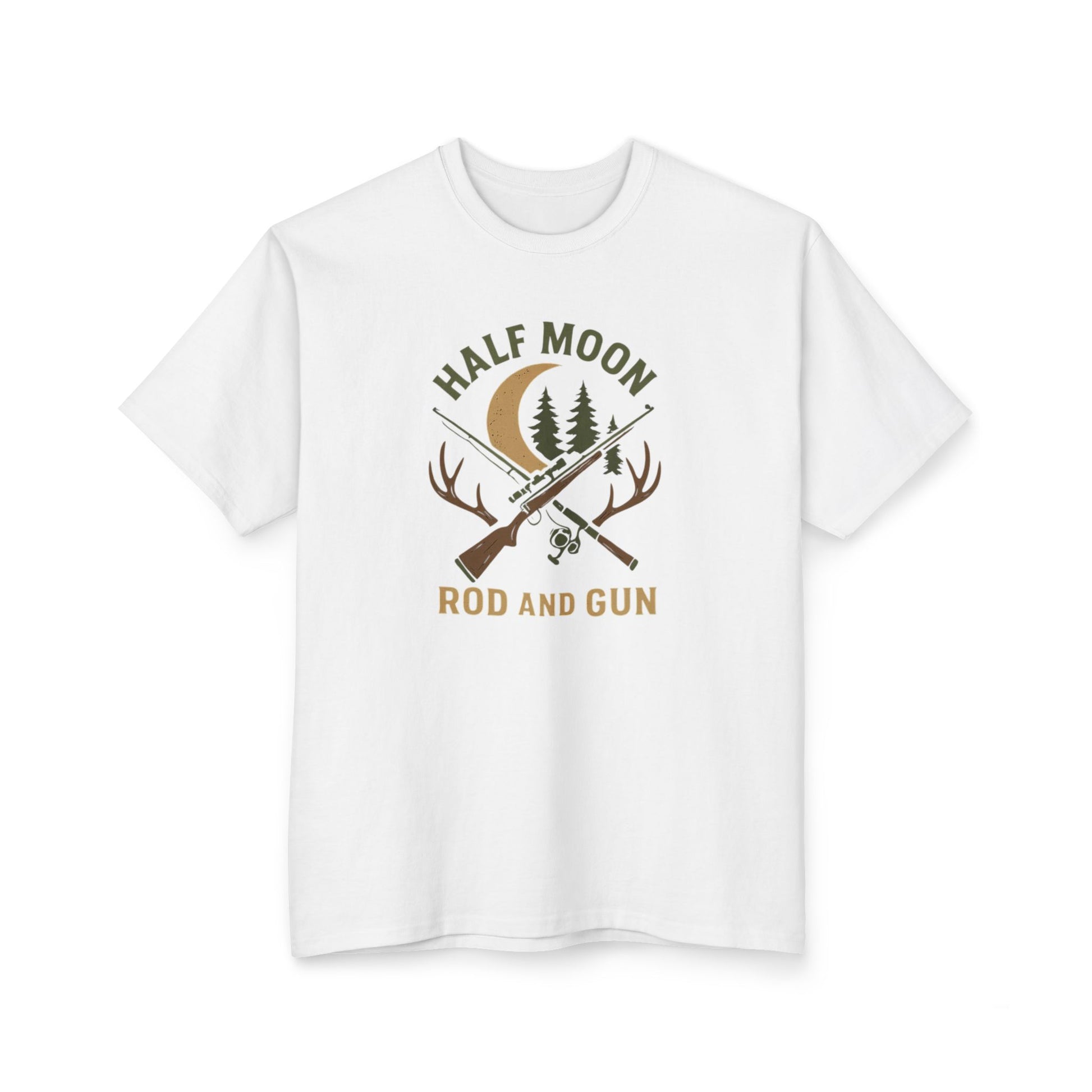 Half Moon Rod and Gun T-Shirt | Outdoor Adventure Tee, Hunting Shirt, Gift for Him, Casual Wear, Nature Lover Apparel