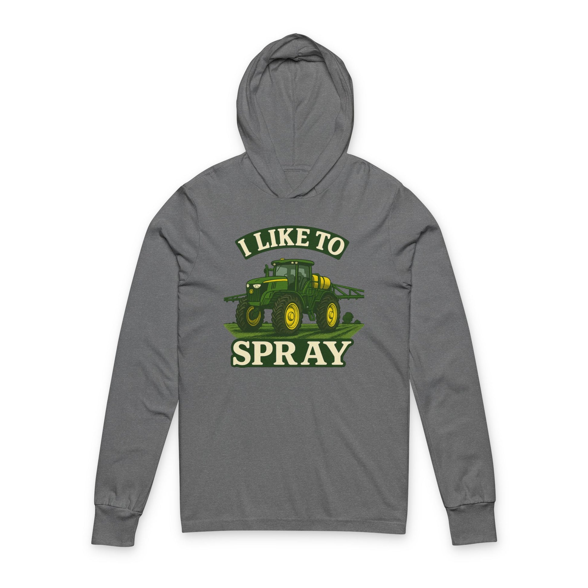 John Deere Spraying Hoodie, Unisex Hooded Long Sleeve Tee, Farm Life Apparel, Agriculture Style, Perfect Gift for Farmers