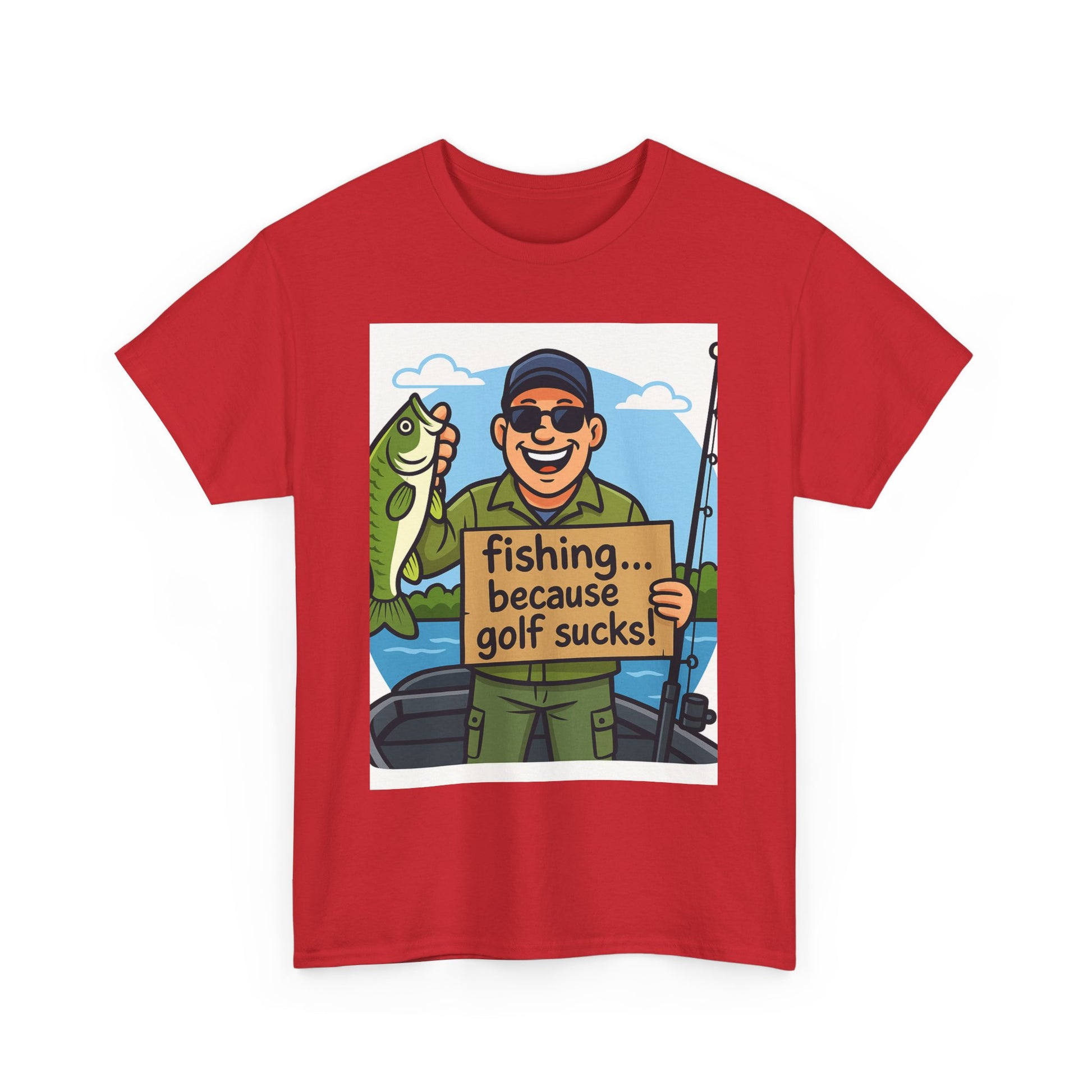 Fishing Humor Tee - Unisex Heavy Cotton T-Shirt, Funny Fishing Shirt, Gift for Fisherman, Outdoor Apparel, Father's Day Gift