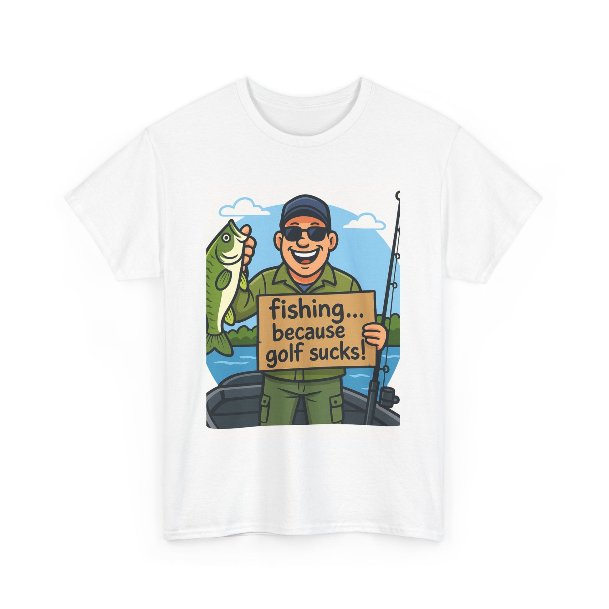 Fishing Humor Tee - Unisex Heavy Cotton T-Shirt, Funny Fishing Shirt, Gift for Fisherman, Outdoor Apparel, Father's Day Gift