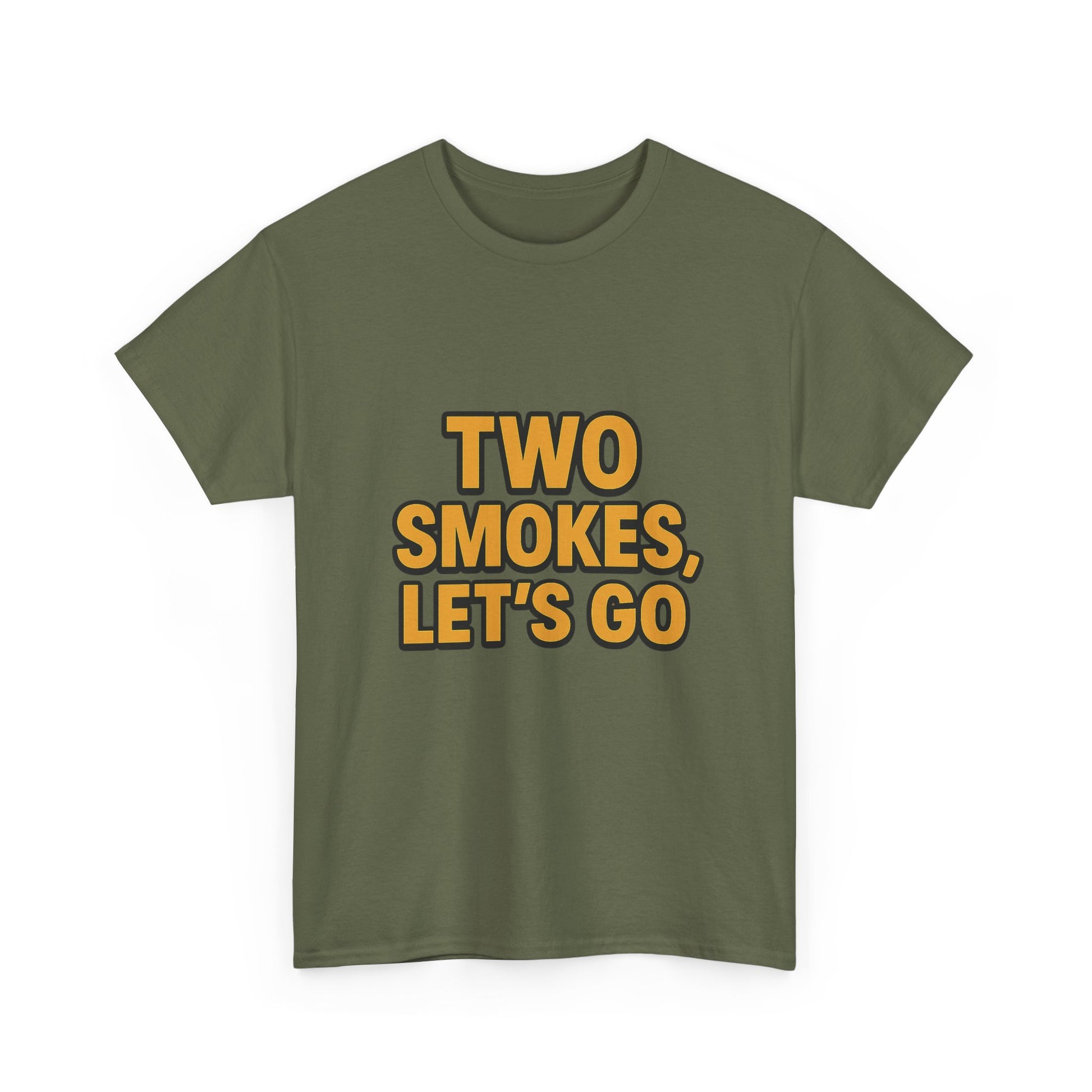Playful Unisex Cotton Tee - 'Two Smokes, Let's Go' - Casual Wear, Gift for Smokers, Relaxed Fit, Everyday Style, Streetwear Essential