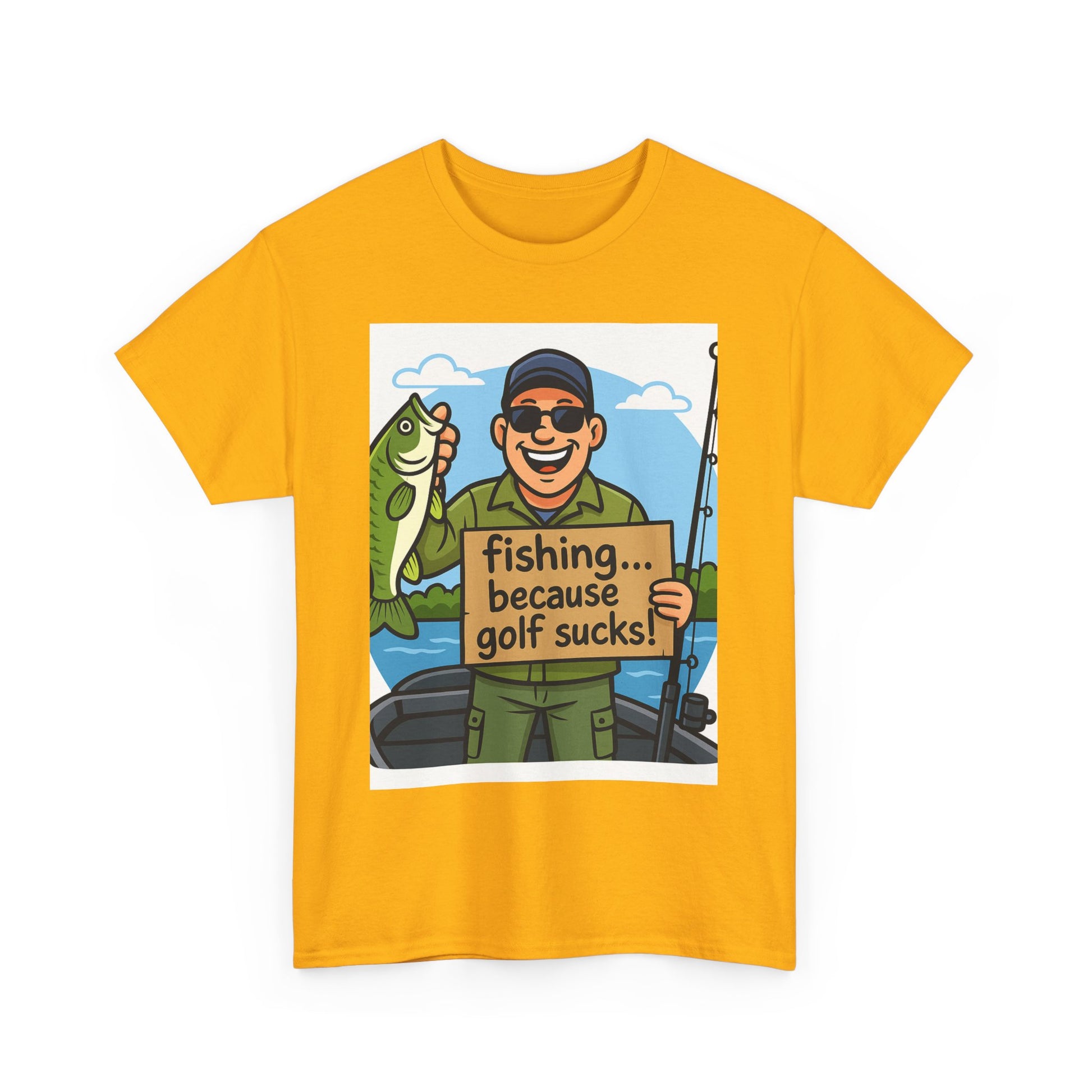 Fishing Humor Tee - Unisex Heavy Cotton T-Shirt, Funny Fishing Shirt, Gift for Fisherman, Outdoor Apparel, Father's Day Gift