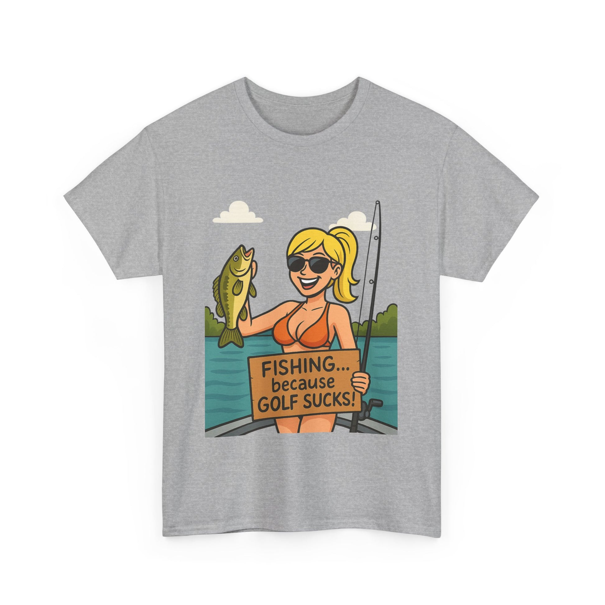 Fishing Humor Tee, Funny Fishing Gift, Unisex Cotton Shirt, Casual Summer Wear, Great for Fishermen and Golfers