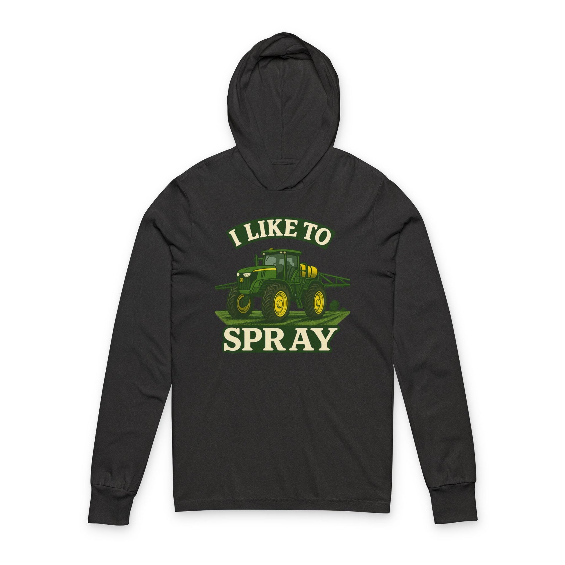 John Deere Spraying Hoodie, Unisex Hooded Long Sleeve Tee, Farm Life Apparel, Agriculture Style, Perfect Gift for Farmers