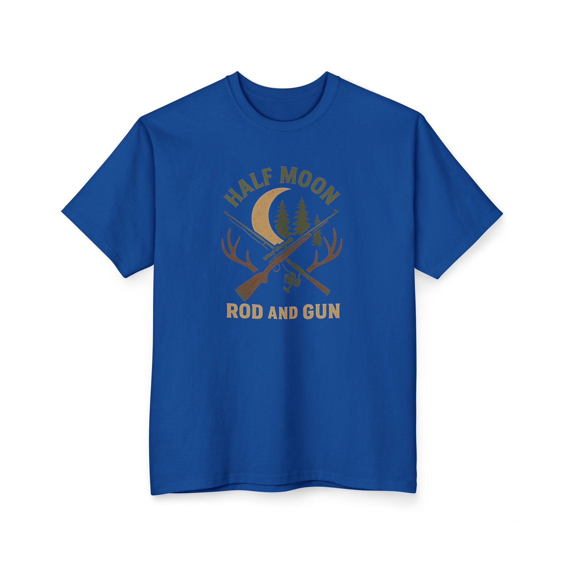 Half Moon Rod and Gun T-Shirt | Outdoor Adventure Tee, Hunting Shirt, Gift for Him, Casual Wear, Nature Lover Apparel