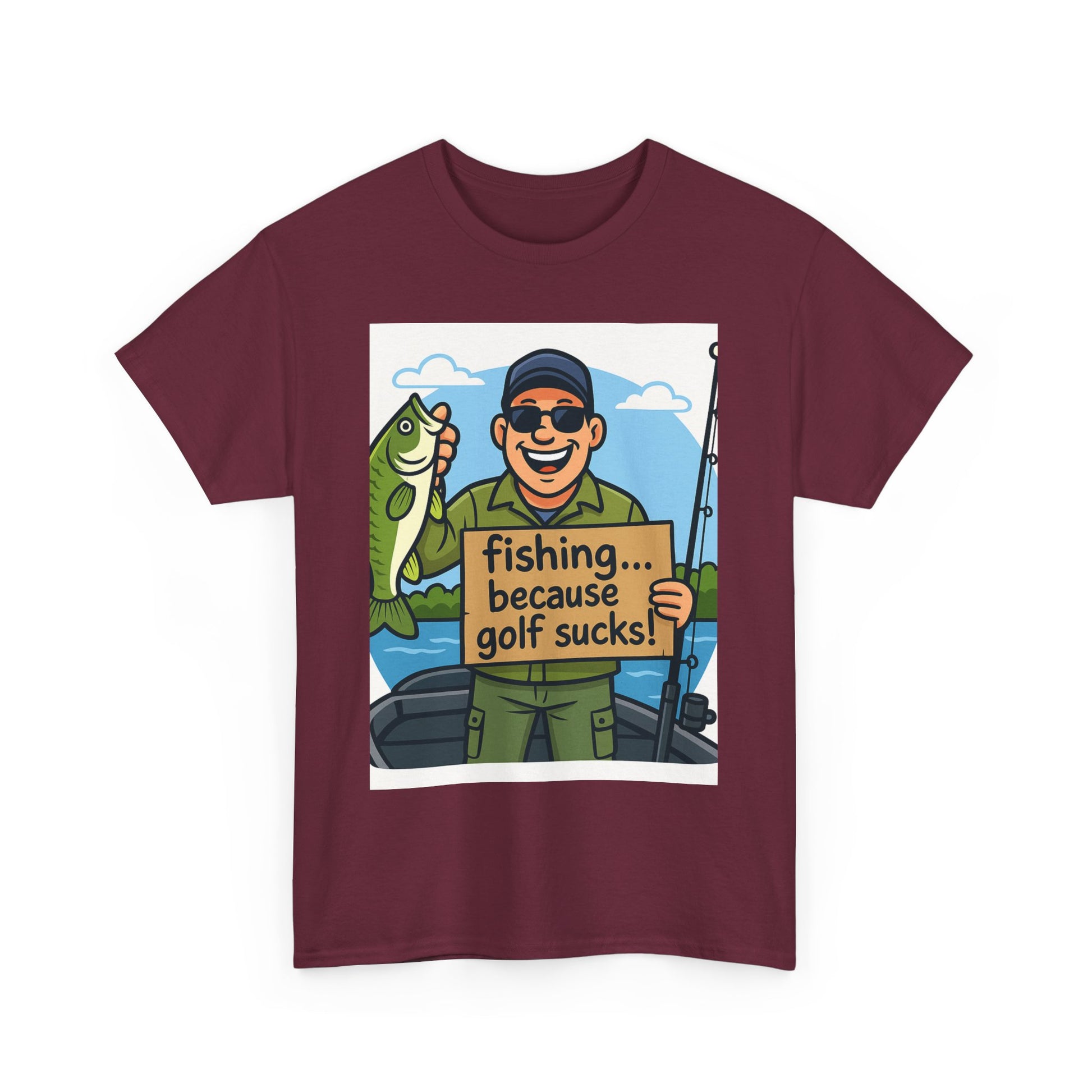 Fishing Humor Tee - Unisex Heavy Cotton T-Shirt, Funny Fishing Shirt, Gift for Fisherman, Outdoor Apparel, Father's Day Gift