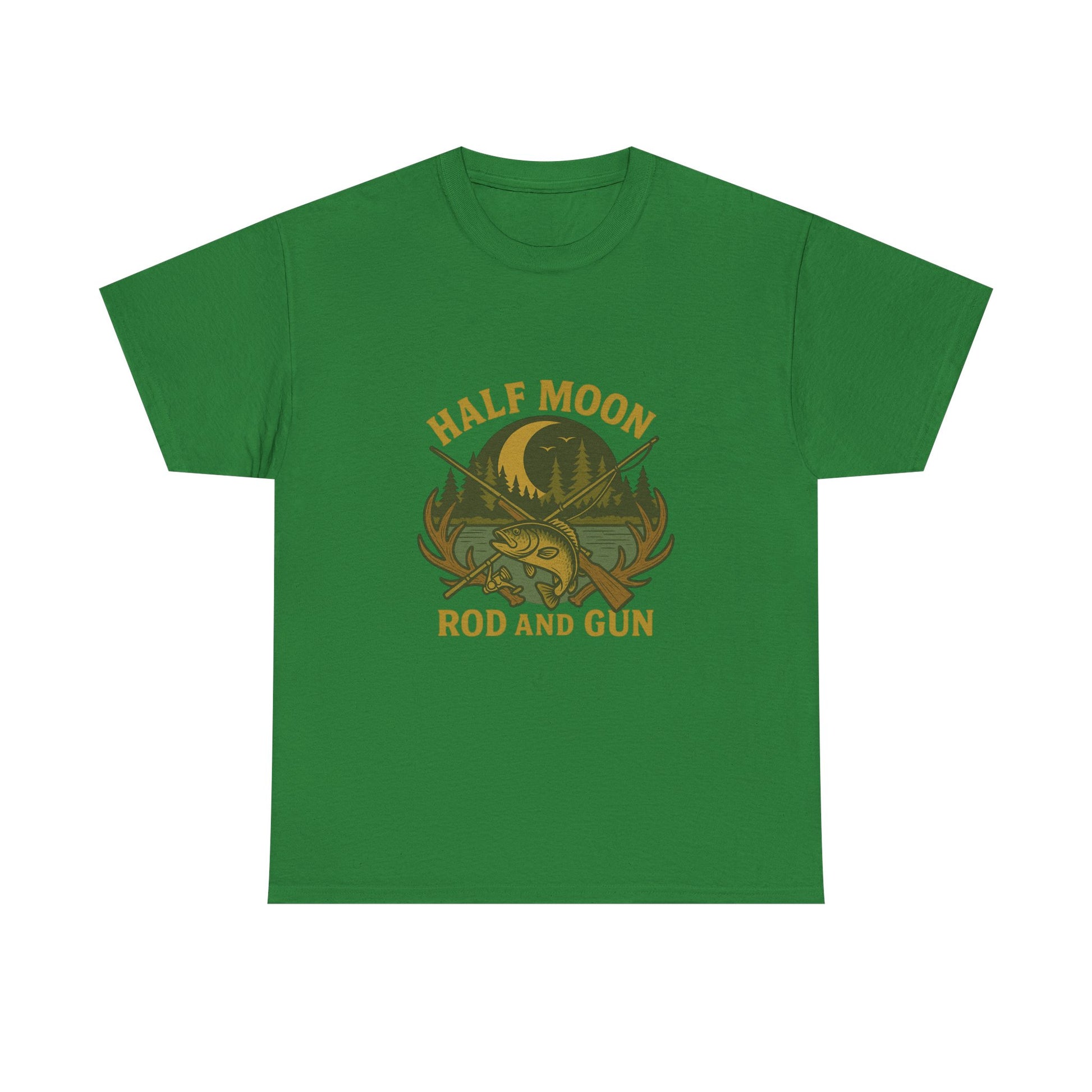 Half Moon Rod and Gun Fishing Tee, Outdoor Adventure T-Shirt, Unisex Gift for Fishermen, Casual Wear, Fishing Trip Shirt