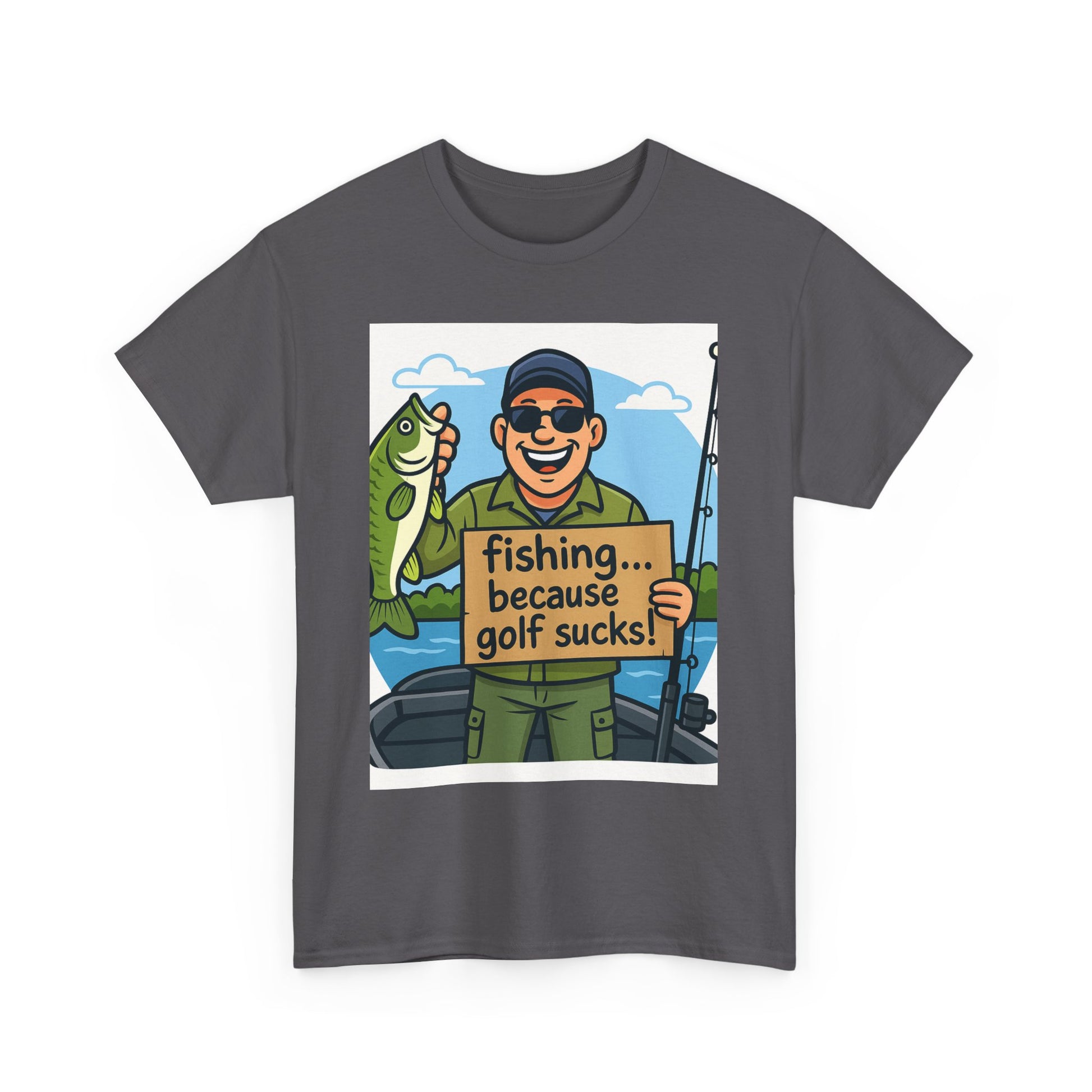 Fishing Humor Tee - Unisex Heavy Cotton T-Shirt, Funny Fishing Shirt, Gift for Fisherman, Outdoor Apparel, Father's Day Gift