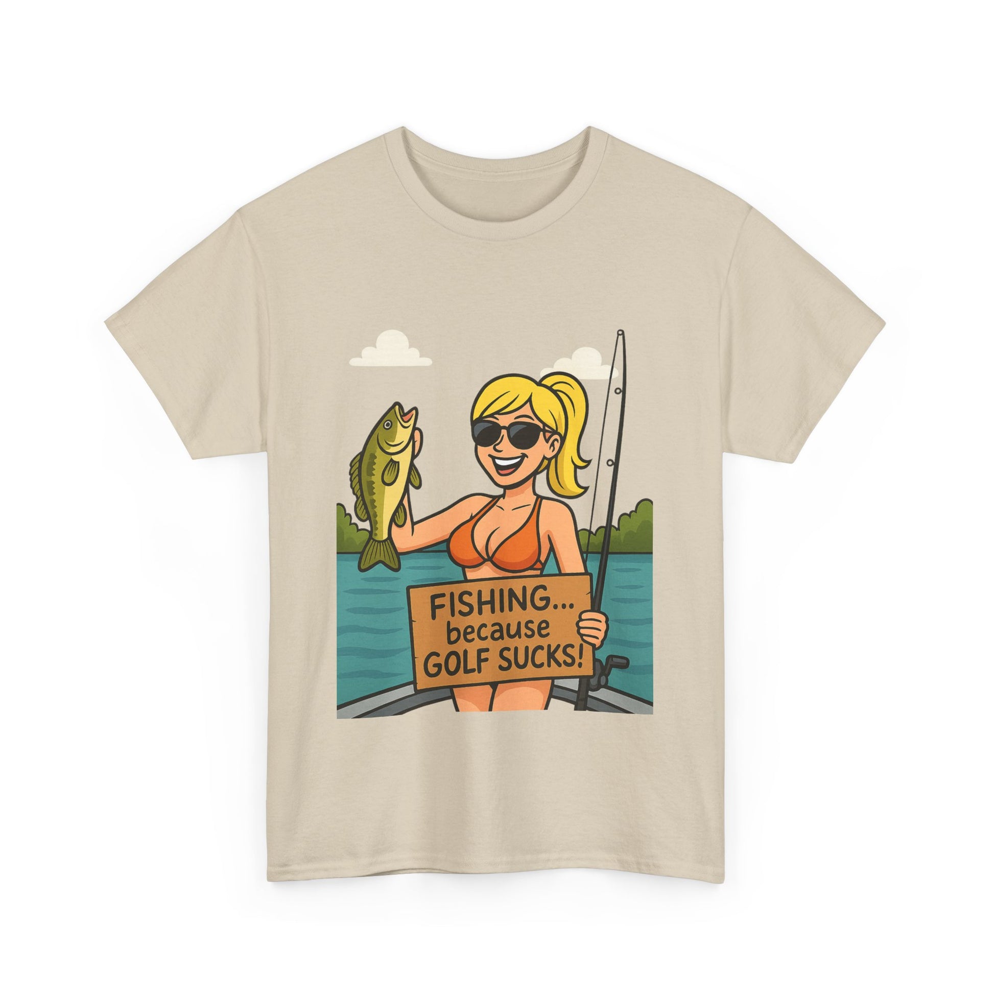 Fishing Humor Tee, Funny Fishing Gift, Unisex Cotton Shirt, Casual Summer Wear, Great for Fishermen and Golfers