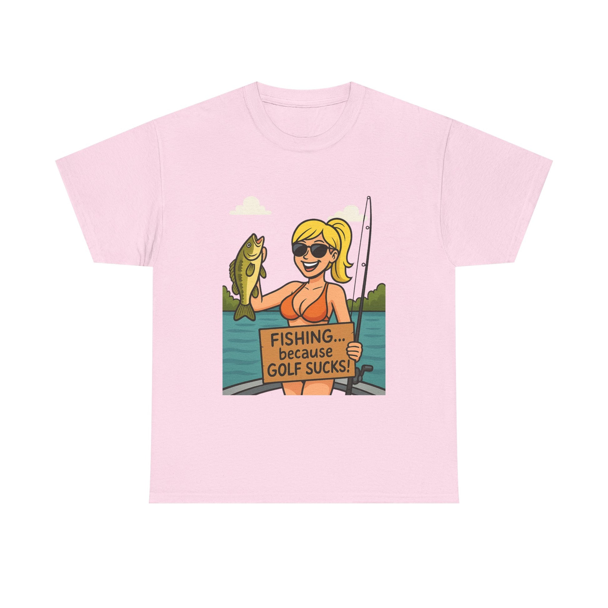 Fishing Humor Tee, Funny Fishing Gift, Unisex Cotton Shirt, Casual Summer Wear, Great for Fishermen and Golfers