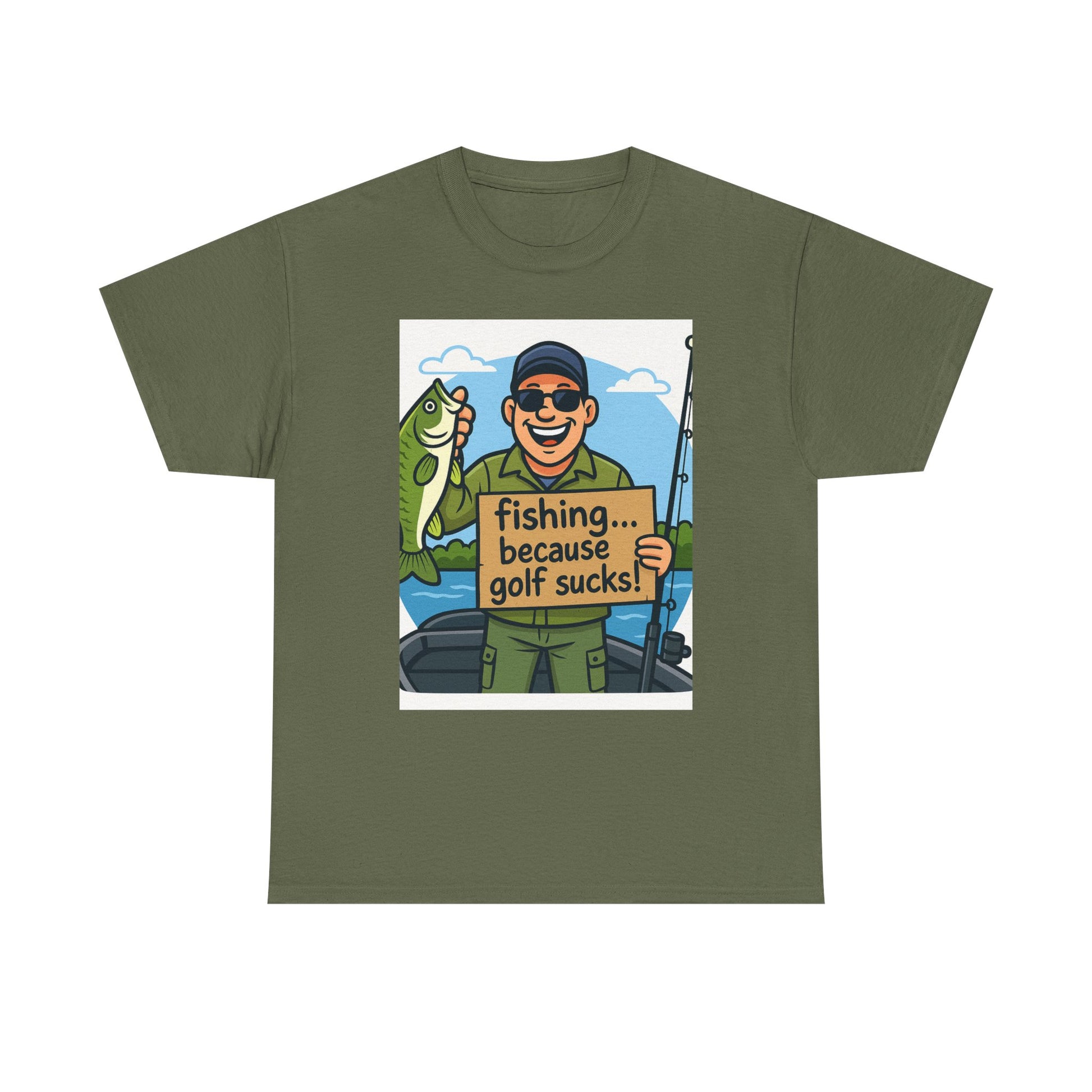 Fishing Humor Tee - Unisex Heavy Cotton T-Shirt, Funny Fishing Shirt, Gift for Fisherman, Outdoor Apparel, Father's Day Gift
