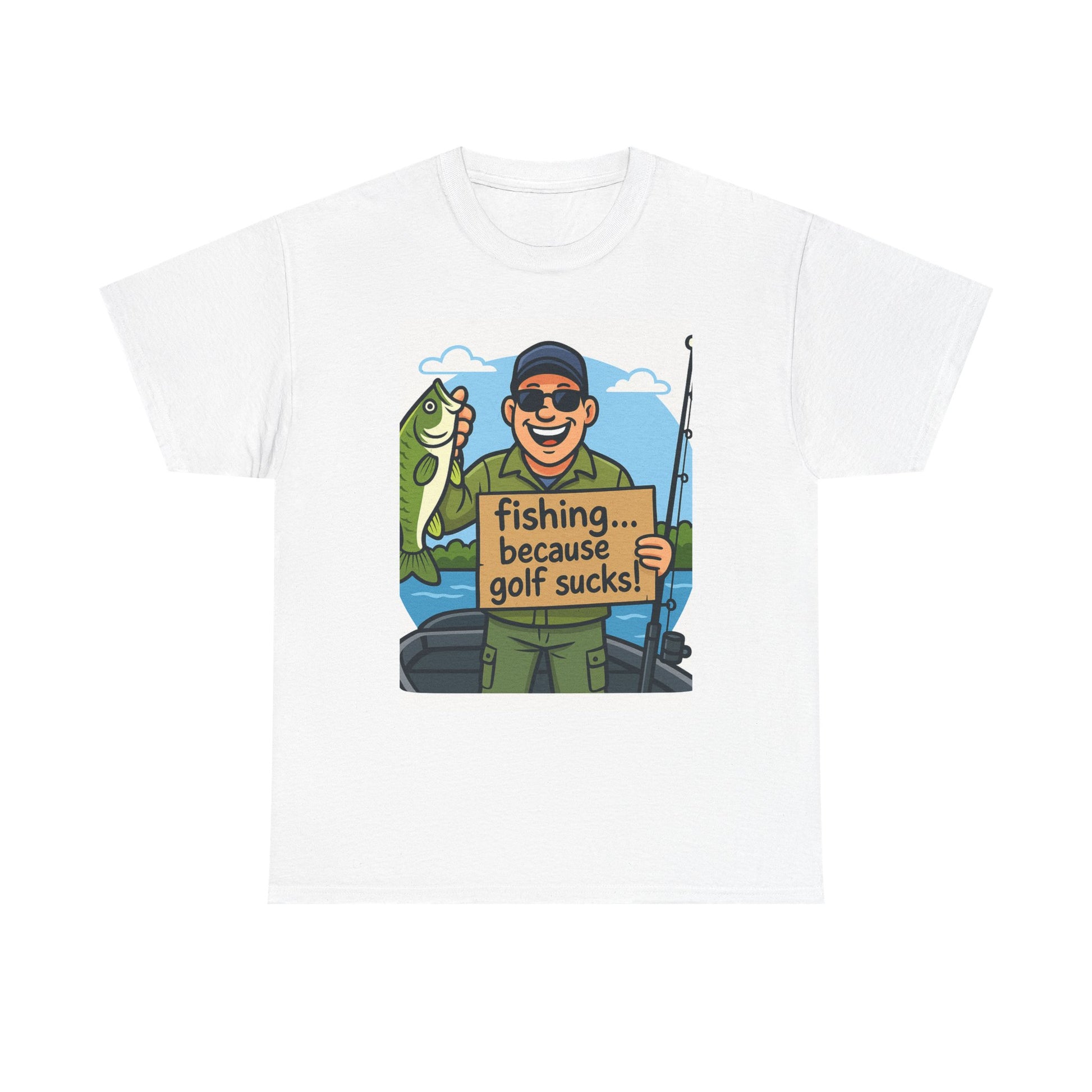 Fishing Humor Tee - Unisex Heavy Cotton T-Shirt, Funny Fishing Shirt, Gift for Fisherman, Outdoor Apparel, Father's Day Gift