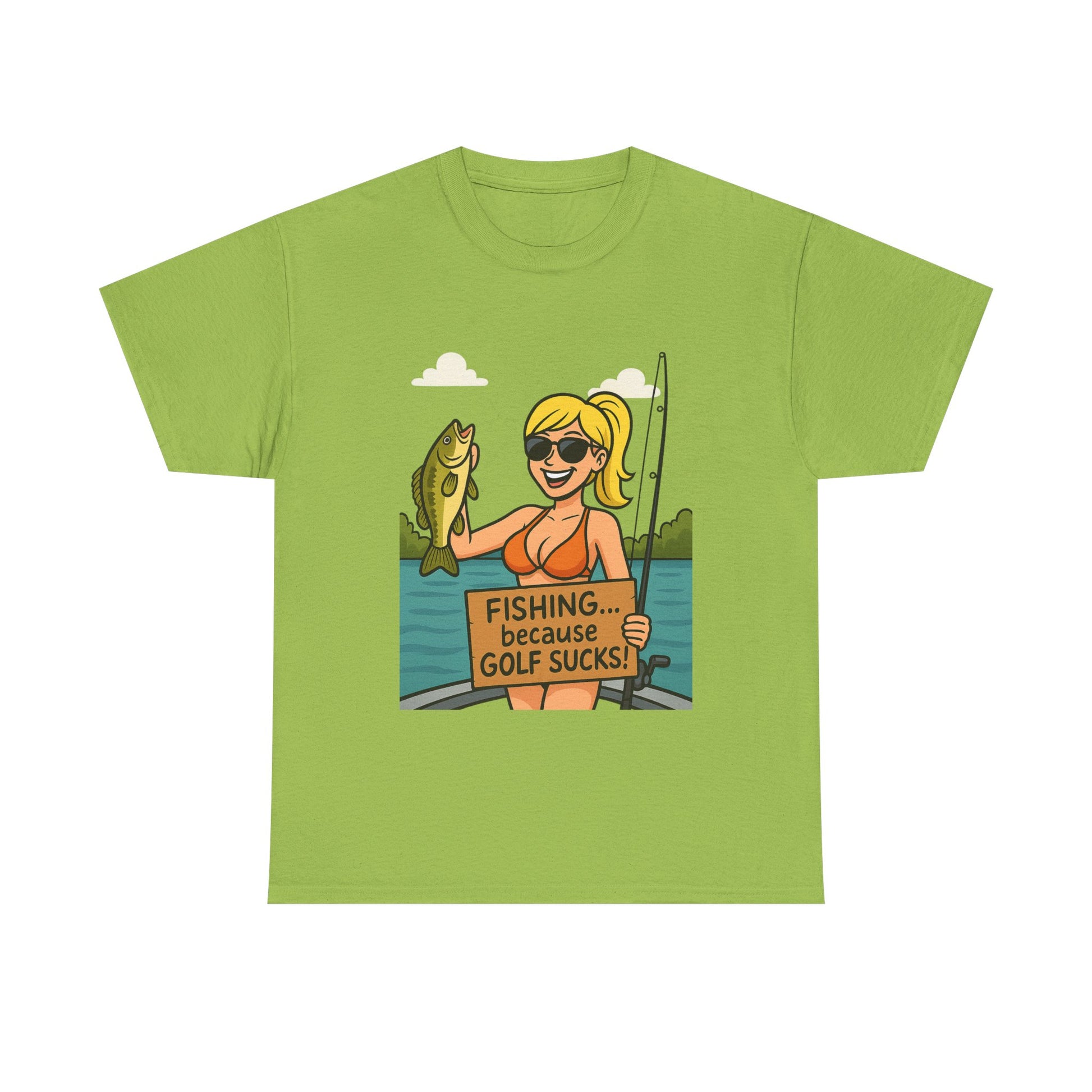 Fishing Humor Tee, Funny Fishing Gift, Unisex Cotton Shirt, Casual Summer Wear, Great for Fishermen and Golfers