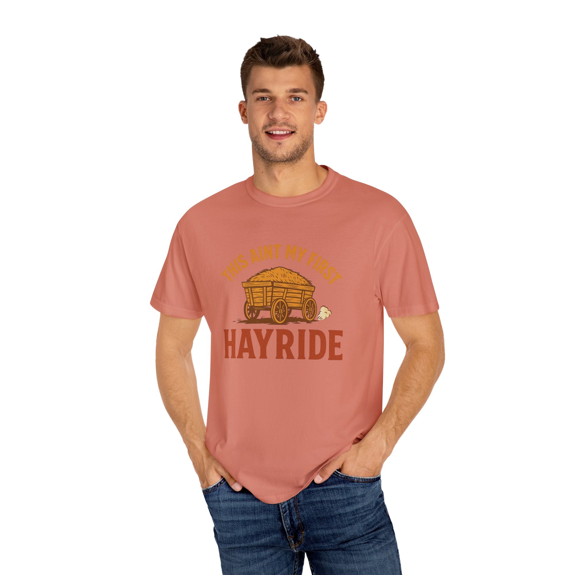 Hayride T-Shirt, Unisex Garment-Dyed Tee with Fun Quote, Perfect for Fall Festivities, County Fairs, and Cozy Gatherings, Great Gift Idea