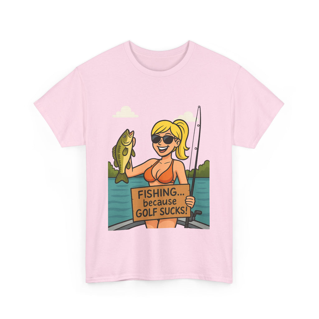 Fishing Humor Tee, Funny Fishing Gift, Unisex Cotton Shirt, Casual Summer Wear, Great for Fishermen and Golfers