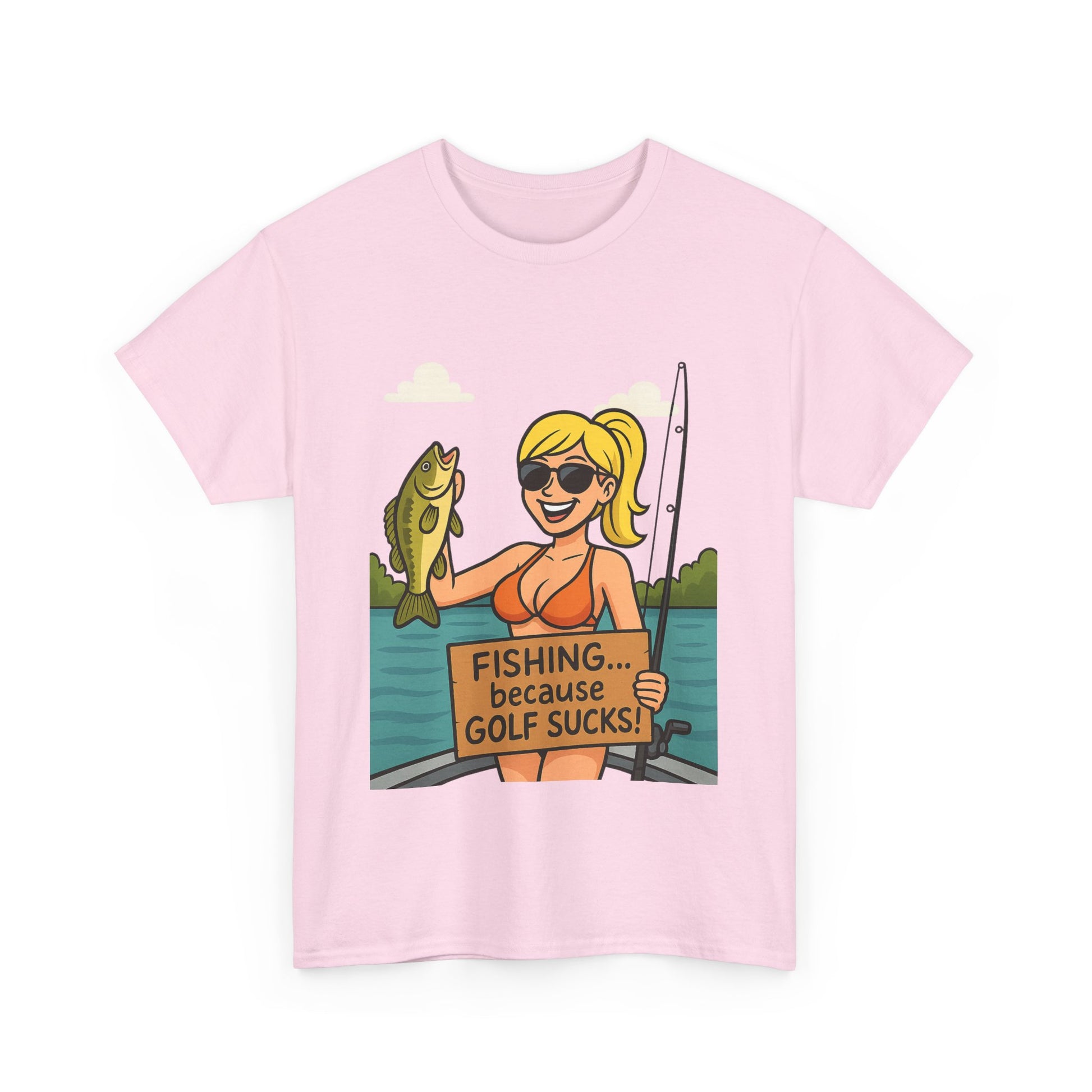 Fishing Humor Tee, Funny Fishing Gift, Unisex Cotton Shirt, Casual Summer Wear, Great for Fishermen and Golfers