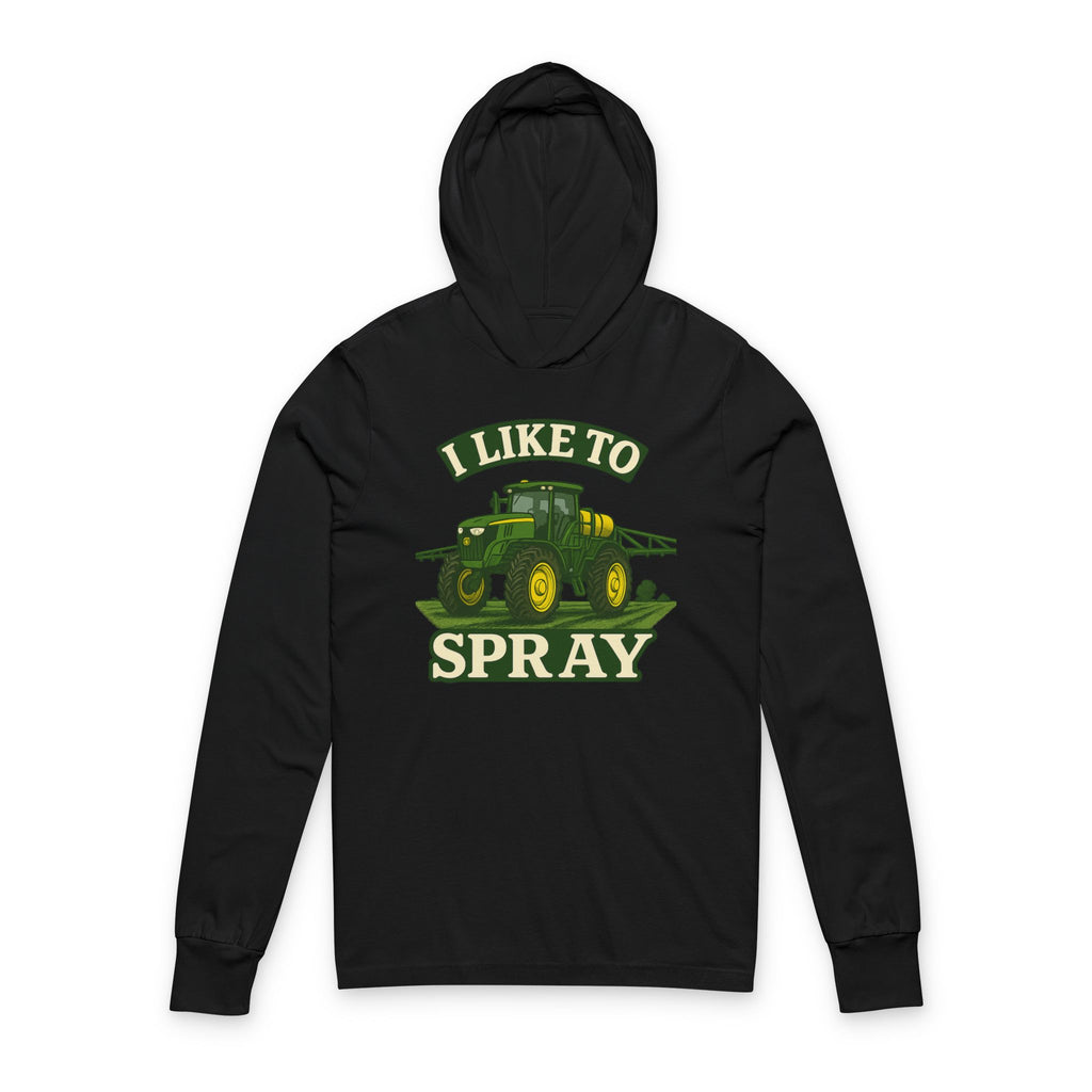 John Deere Spraying Hoodie, Unisex Hooded Long Sleeve Tee, Farm Life Apparel, Agriculture Style, Perfect Gift for Farmers