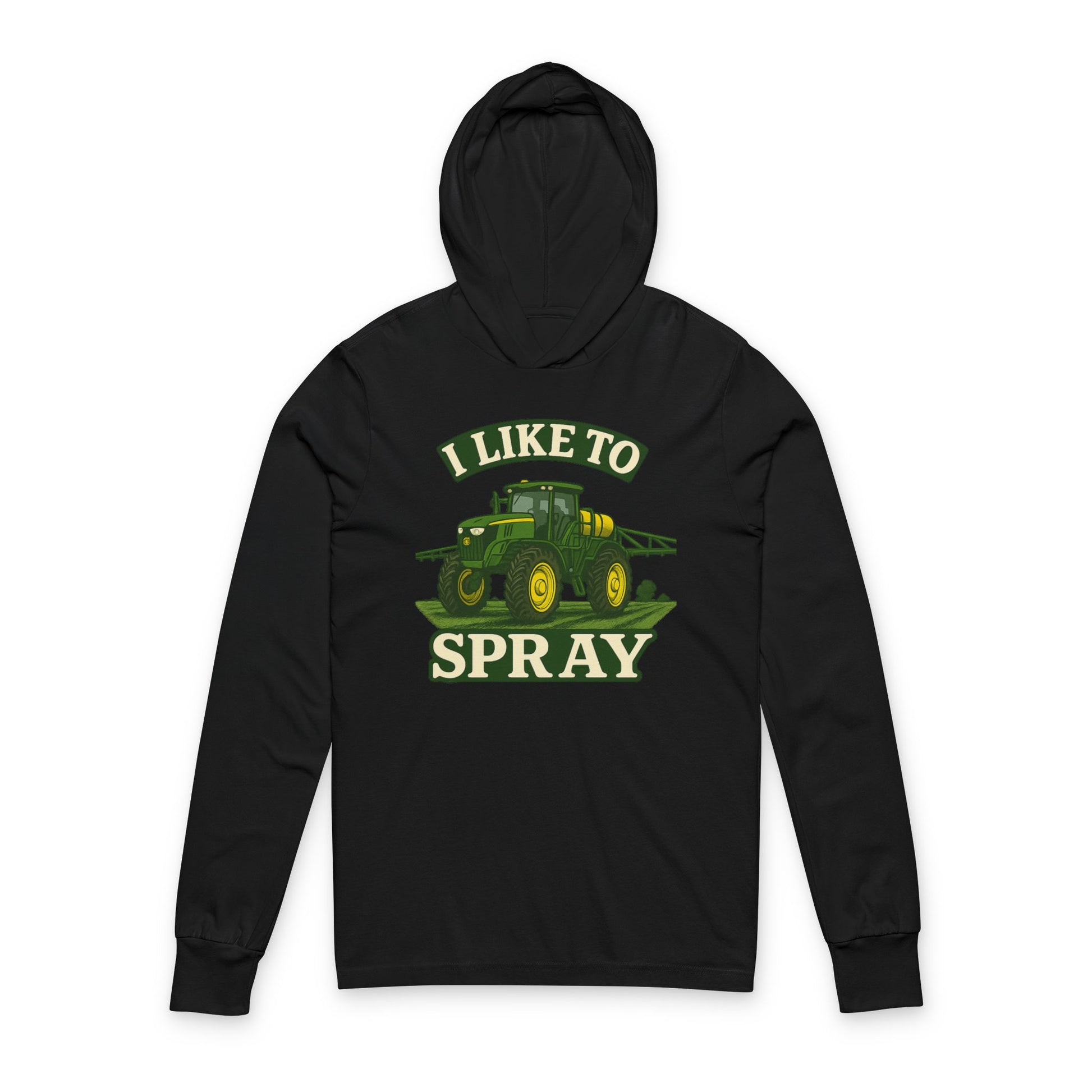 John Deere Spraying Hoodie, Unisex Hooded Long Sleeve Tee, Farm Life Apparel, Agriculture Style, Perfect Gift for Farmers