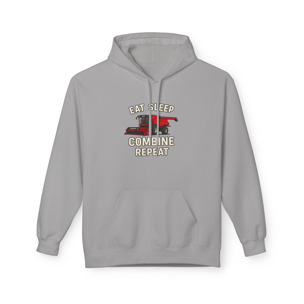 Eat, Sleep, Combine, Repeat Fleece Hoodie | Cozy Unisex Sweatshirt for Fans | Perfect for Relaxing, Gifting, or Everyday Wear