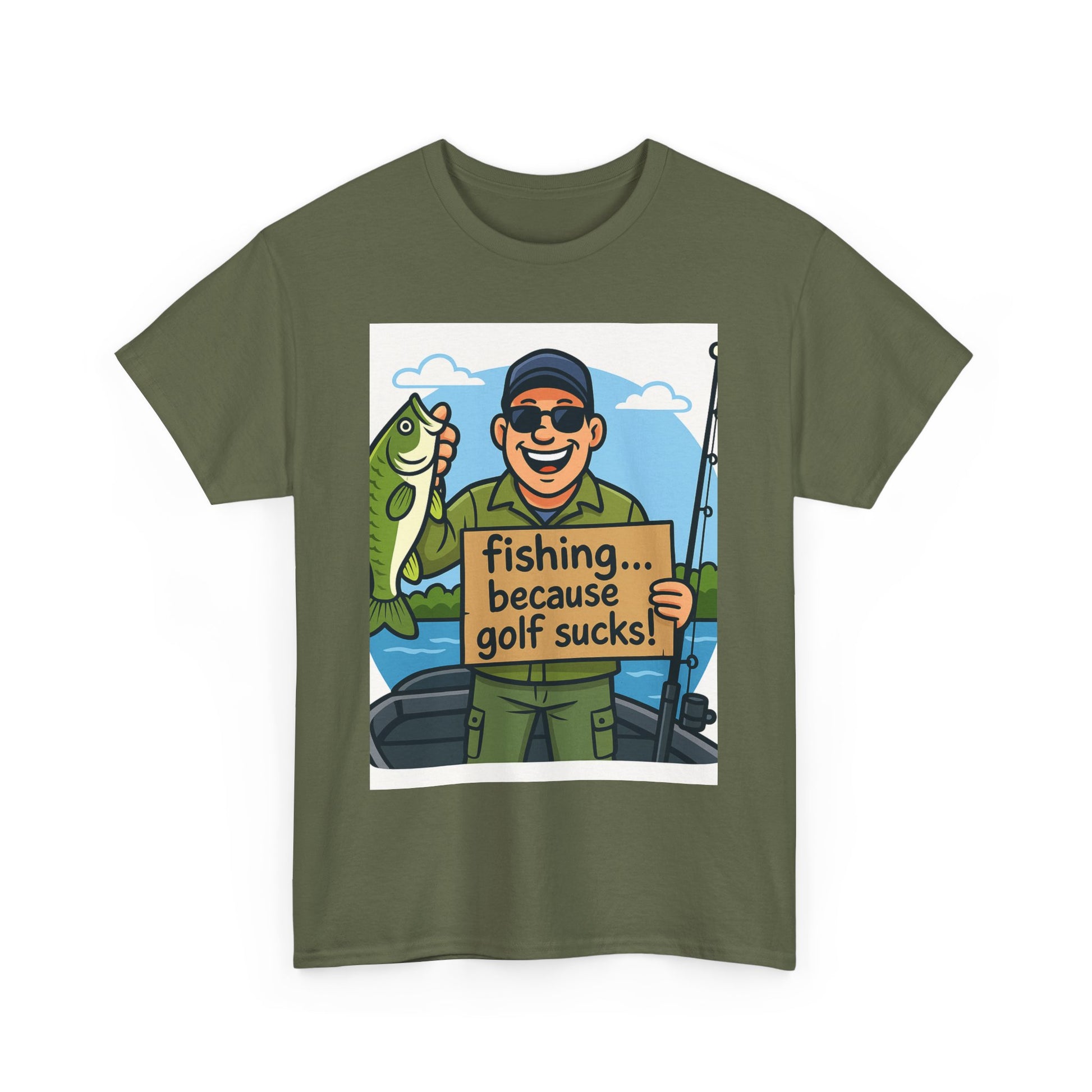 Fishing Humor Tee - Unisex Heavy Cotton T-Shirt, Funny Fishing Shirt, Gift for Fisherman, Outdoor Apparel, Father's Day Gift