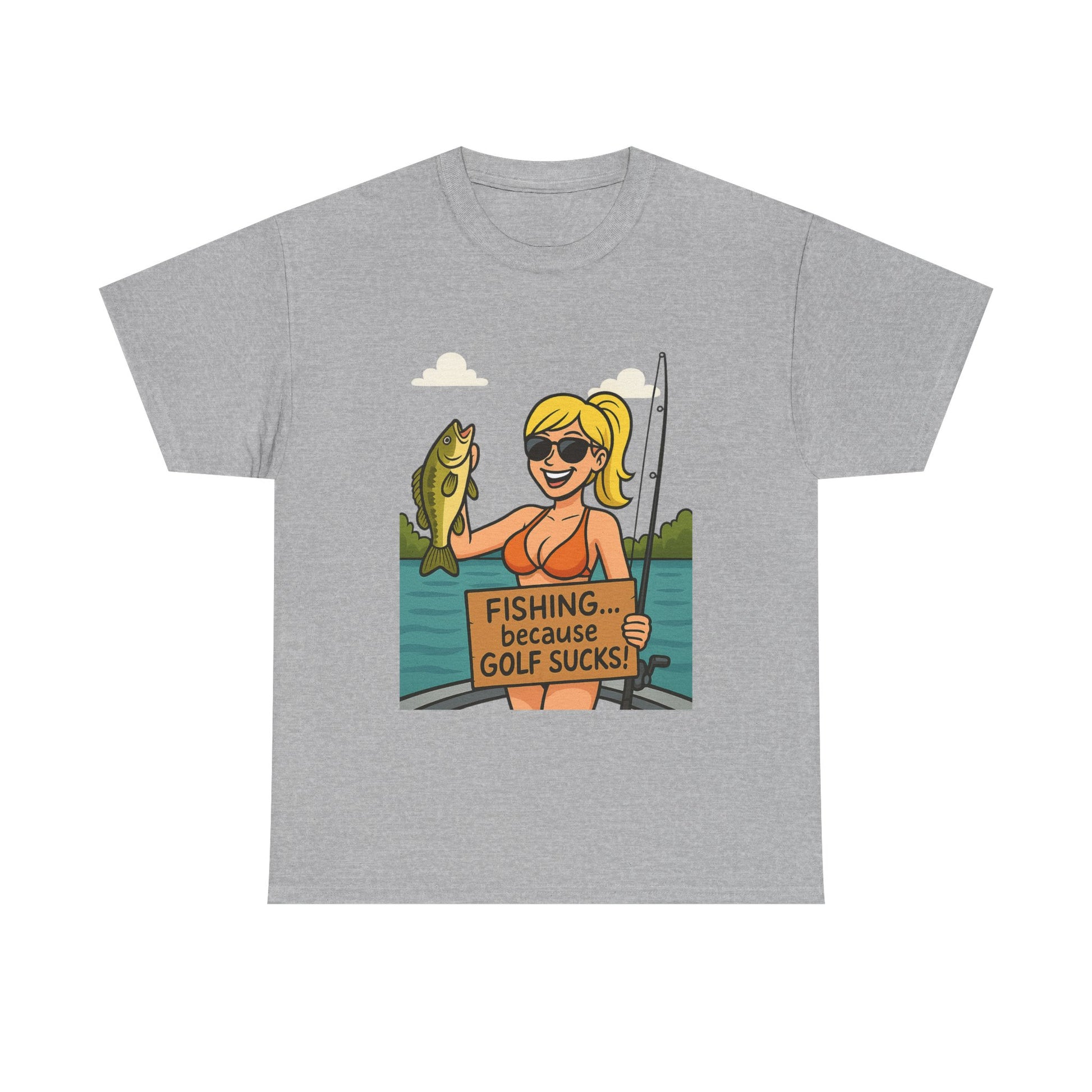 Fishing Humor Tee, Funny Fishing Gift, Unisex Cotton Shirt, Casual Summer Wear, Great for Fishermen and Golfers