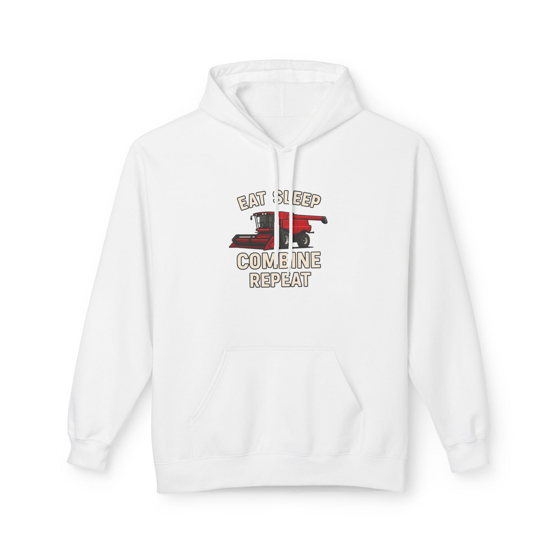 Eat, Sleep, Combine, Repeat Fleece Hoodie | Cozy Unisex Sweatshirt for Fans | Perfect for Relaxing, Gifting, or Everyday Wear