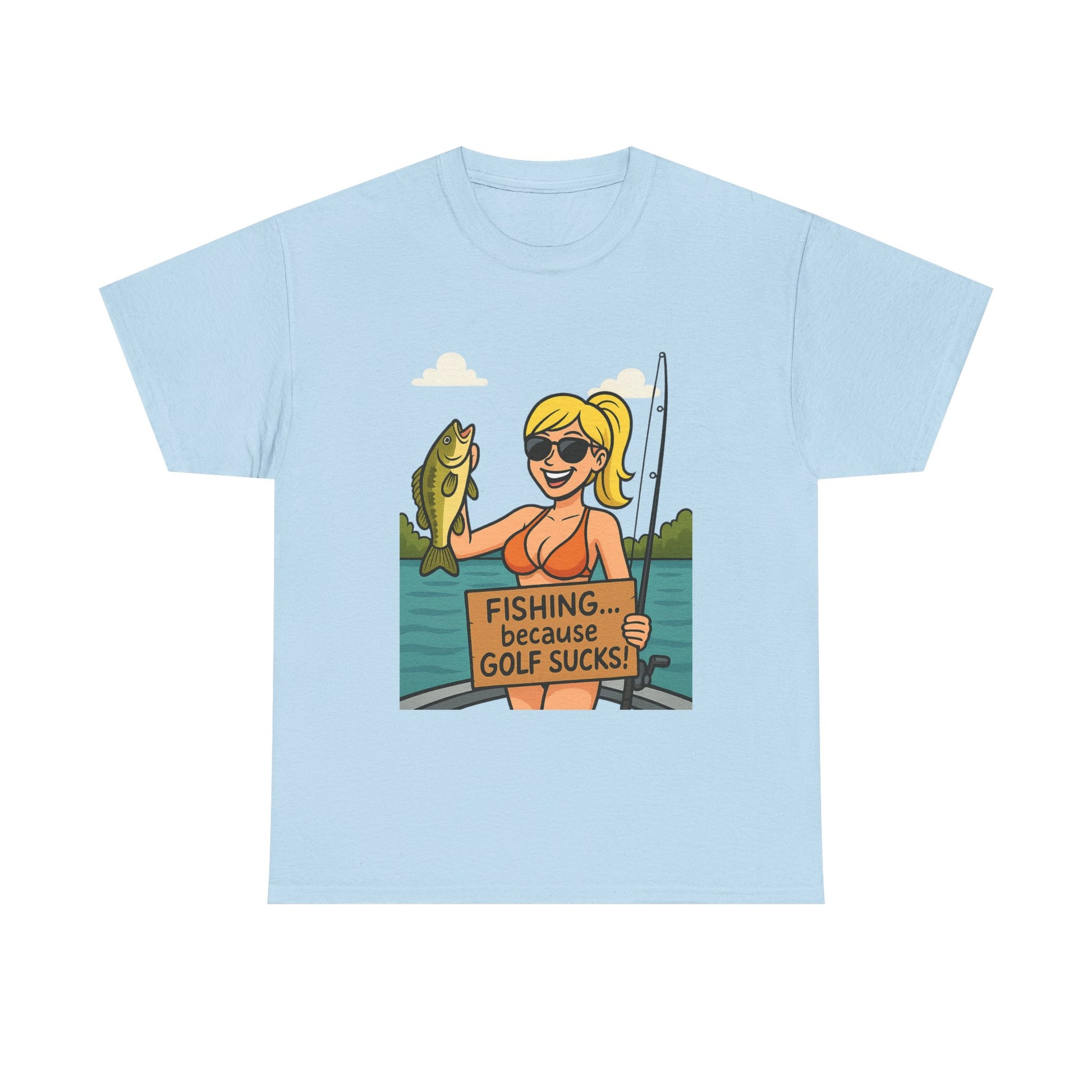 Fishing Humor Tee, Funny Fishing Gift, Unisex Cotton Shirt, Casual Summer Wear, Great for Fishermen and Golfers