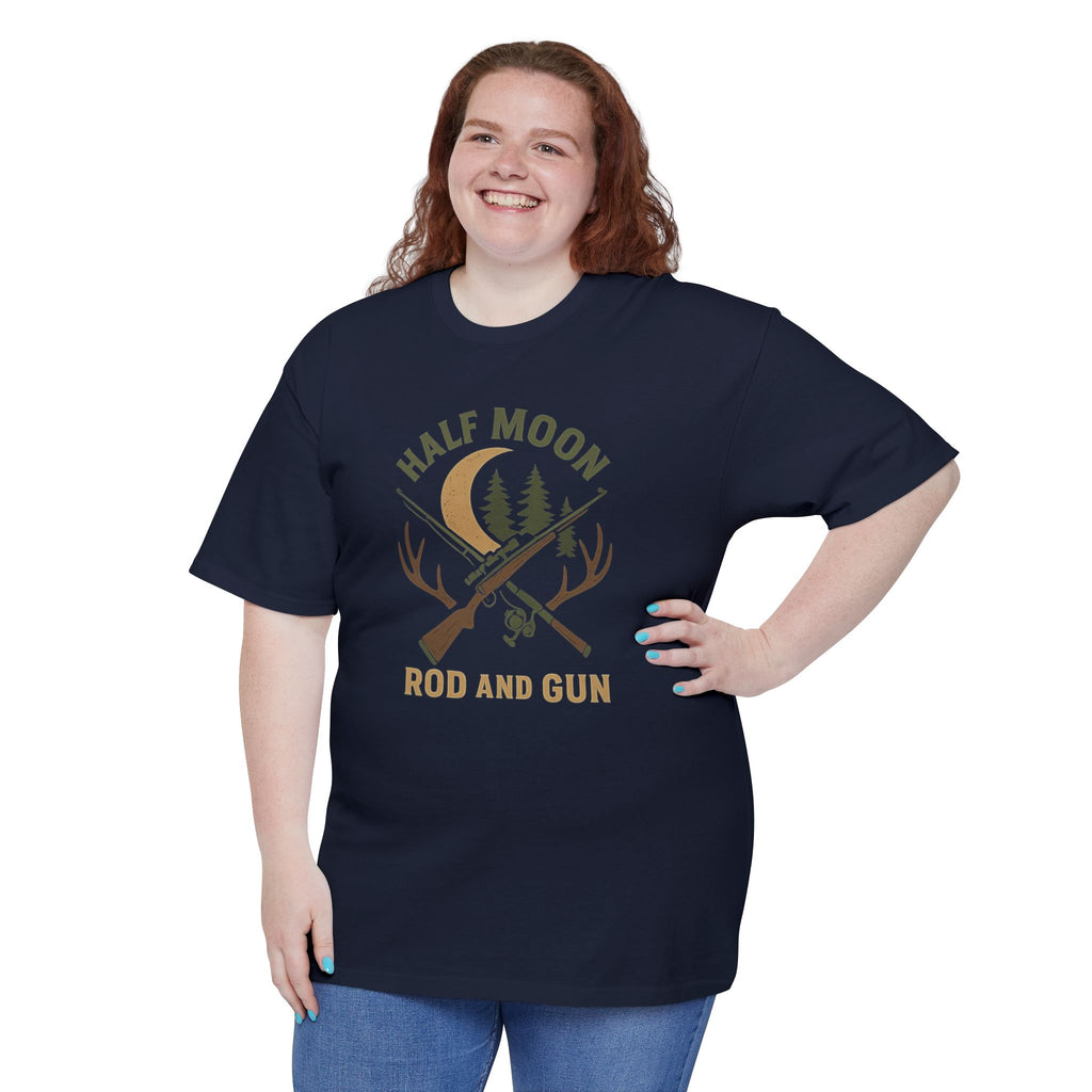 Half Moon Rod and Gun T-Shirt | Outdoor Adventure Tee, Hunting Shirt, Gift for Him, Casual Wear, Nature Lover Apparel