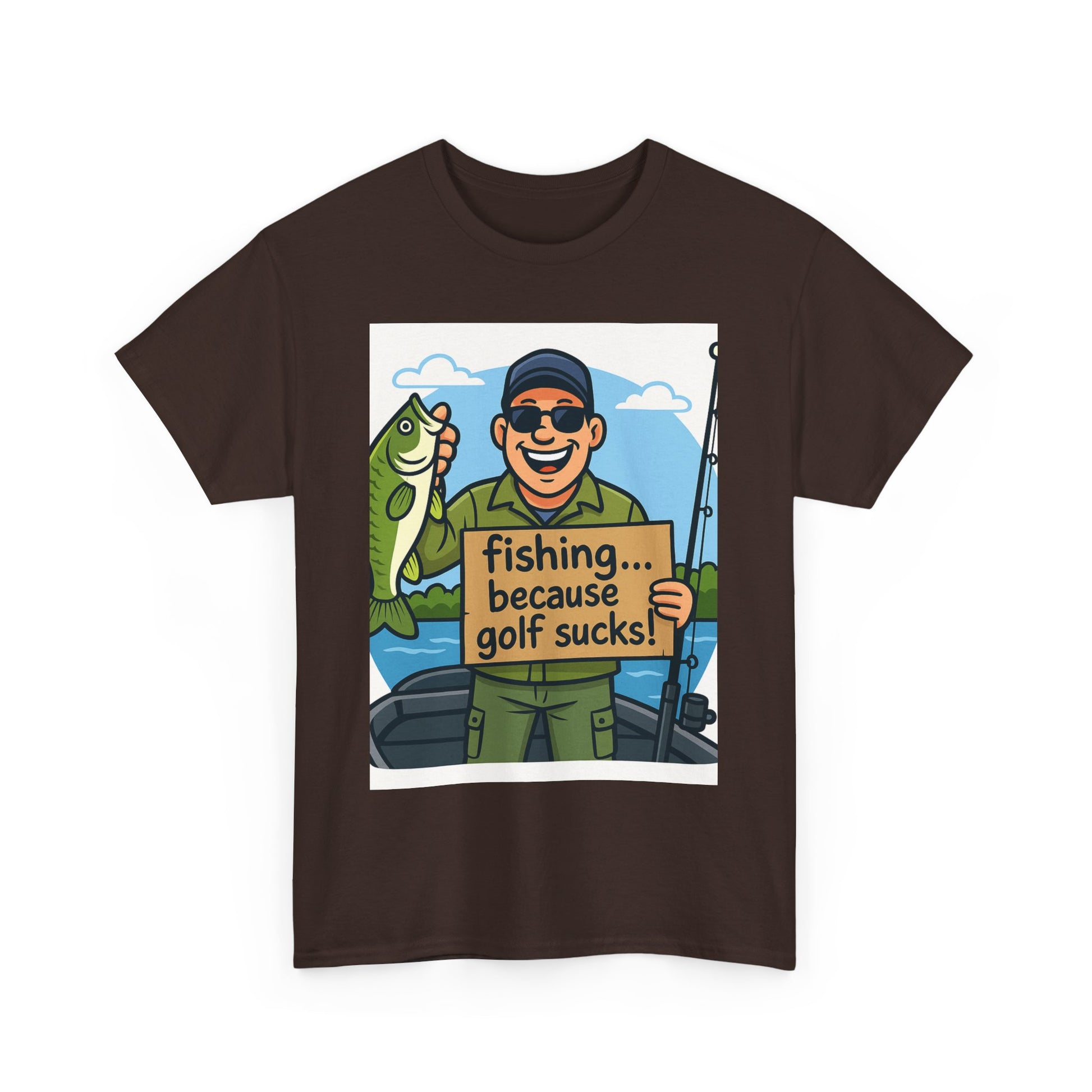 Fishing Humor Tee - Unisex Heavy Cotton T-Shirt, Funny Fishing Shirt, Gift for Fisherman, Outdoor Apparel, Father's Day Gift