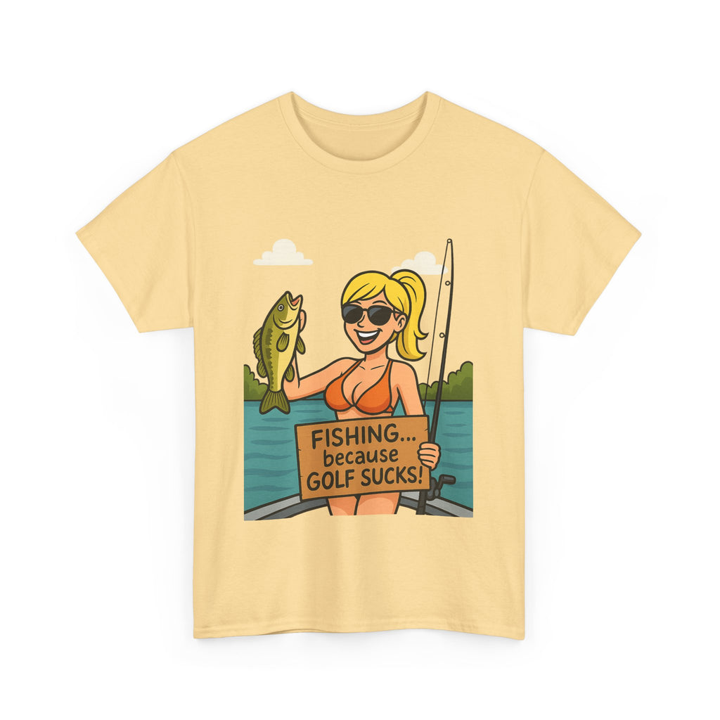 Fishing Humor Tee, Funny Fishing Gift, Unisex Cotton Shirt, Casual Summer Wear, Great for Fishermen and Golfers