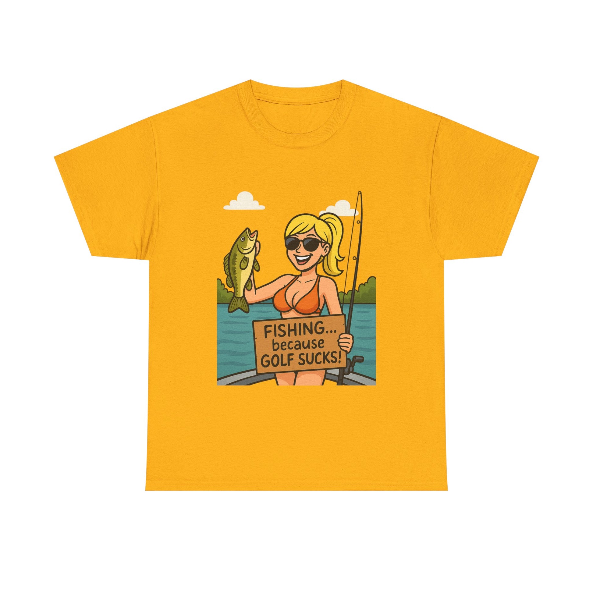 Fishing Humor Tee, Funny Fishing Gift, Unisex Cotton Shirt, Casual Summer Wear, Great for Fishermen and Golfers