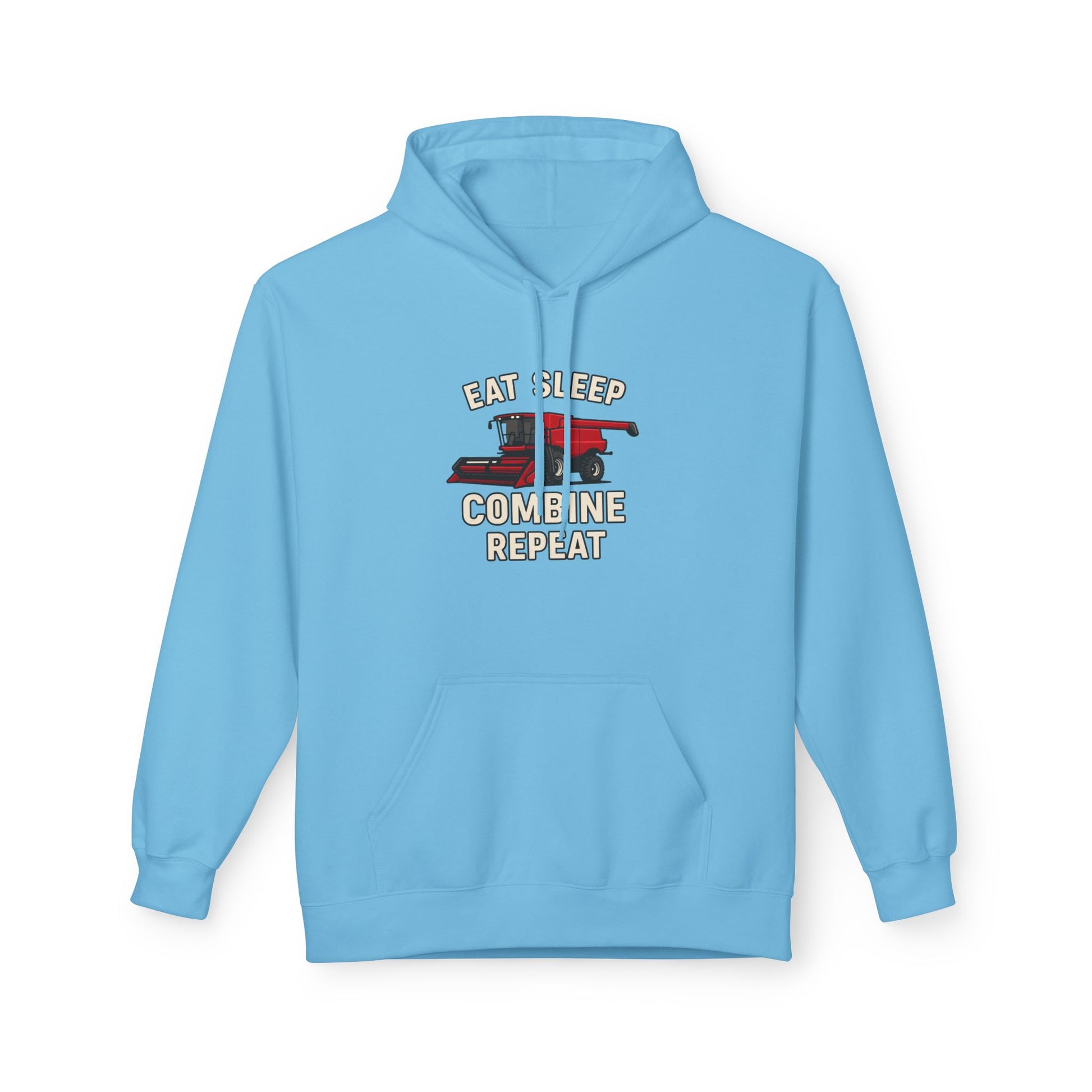 Eat, Sleep, Combine, Repeat Fleece Hoodie | Cozy Unisex Sweatshirt for Fans | Perfect for Relaxing, Gifting, or Everyday Wear