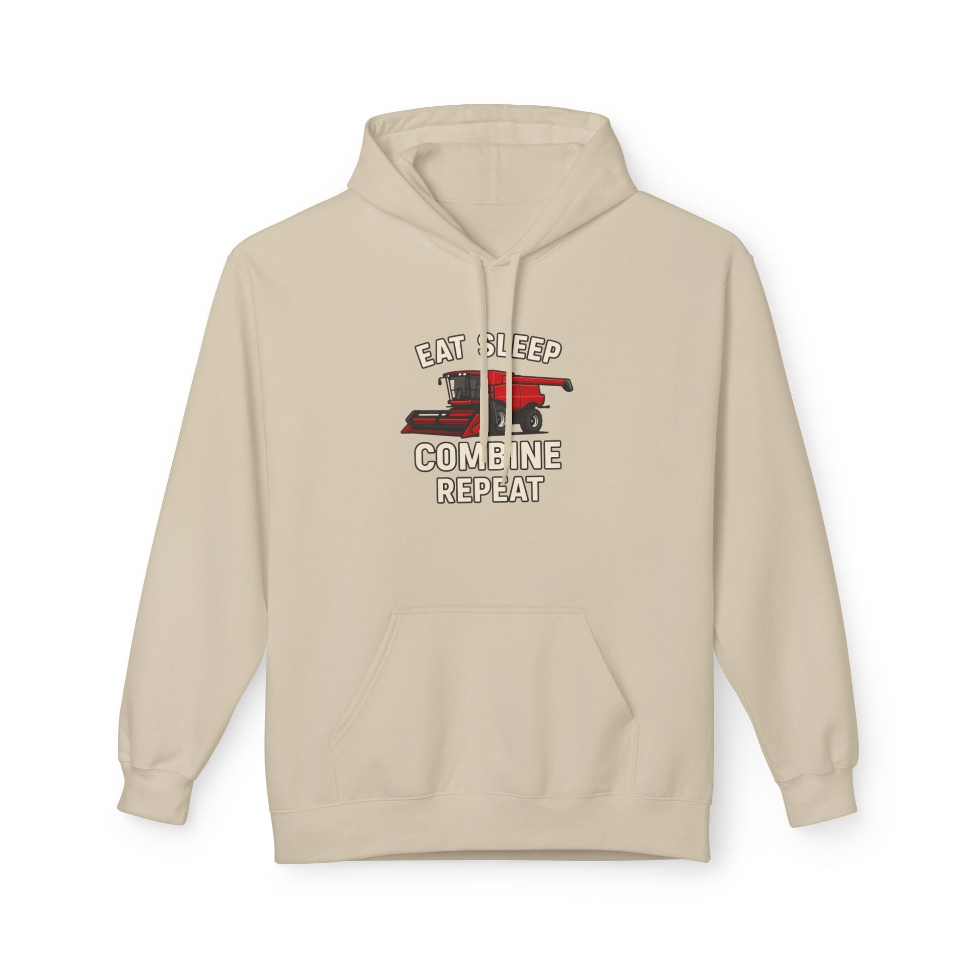 Eat, Sleep, Combine, Repeat Fleece Hoodie | Cozy Unisex Sweatshirt for Fans | Perfect for Relaxing, Gifting, or Everyday Wear