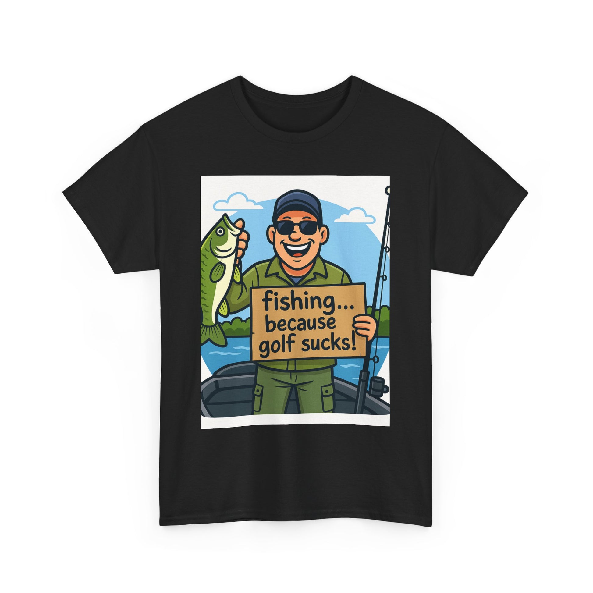 Fishing Humor Tee - Unisex Heavy Cotton T-Shirt, Funny Fishing Shirt, Gift for Fisherman, Outdoor Apparel, Father's Day Gift