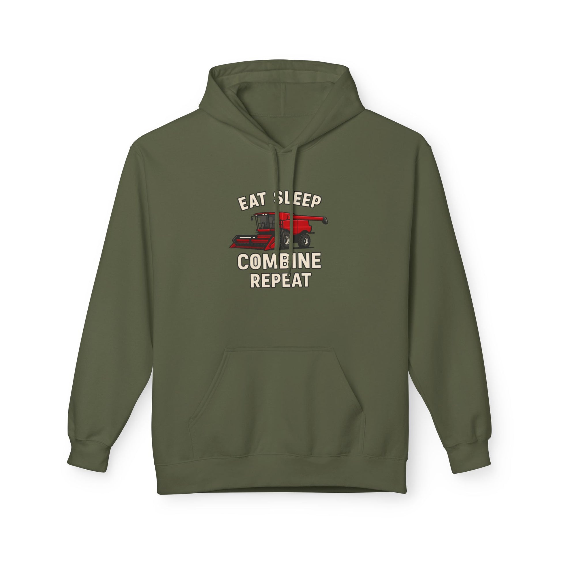 Eat, Sleep, Combine, Repeat Fleece Hoodie | Cozy Unisex Sweatshirt for Fans | Perfect for Relaxing, Gifting, or Everyday Wear