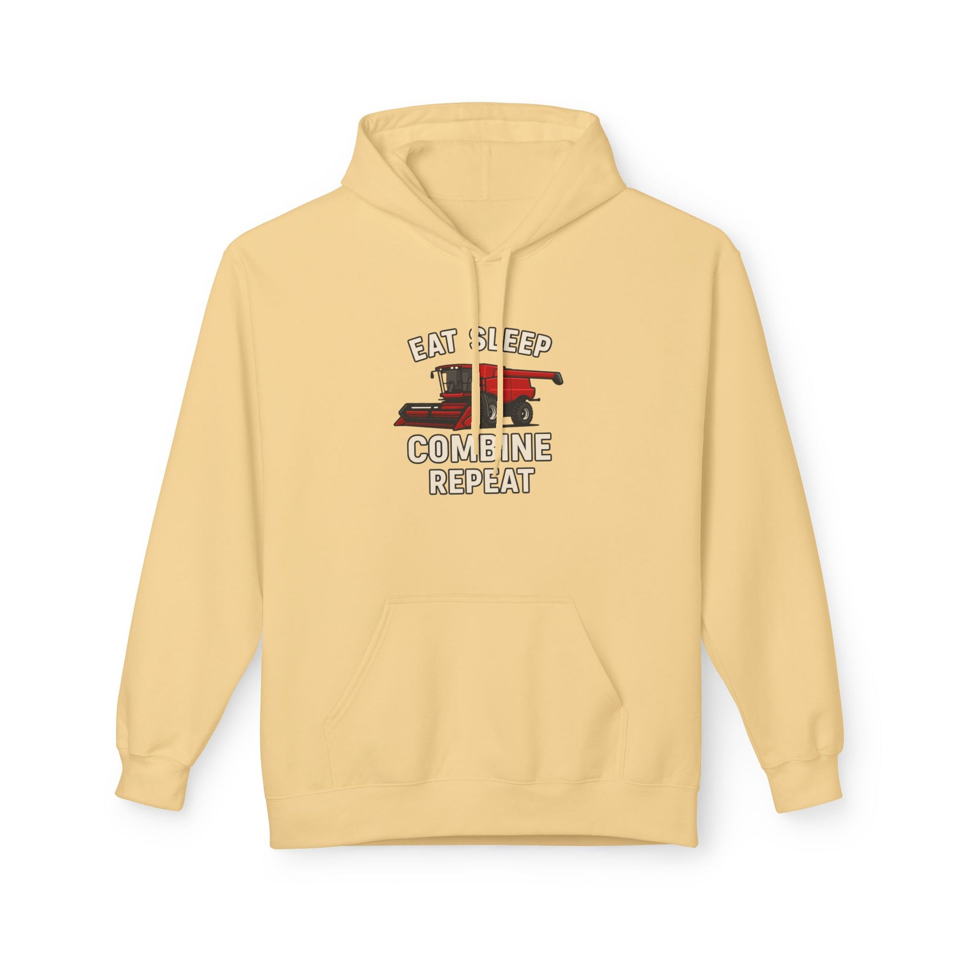 Eat, Sleep, Combine, Repeat Fleece Hoodie | Cozy Unisex Sweatshirt for Fans | Perfect for Relaxing, Gifting, or Everyday Wear