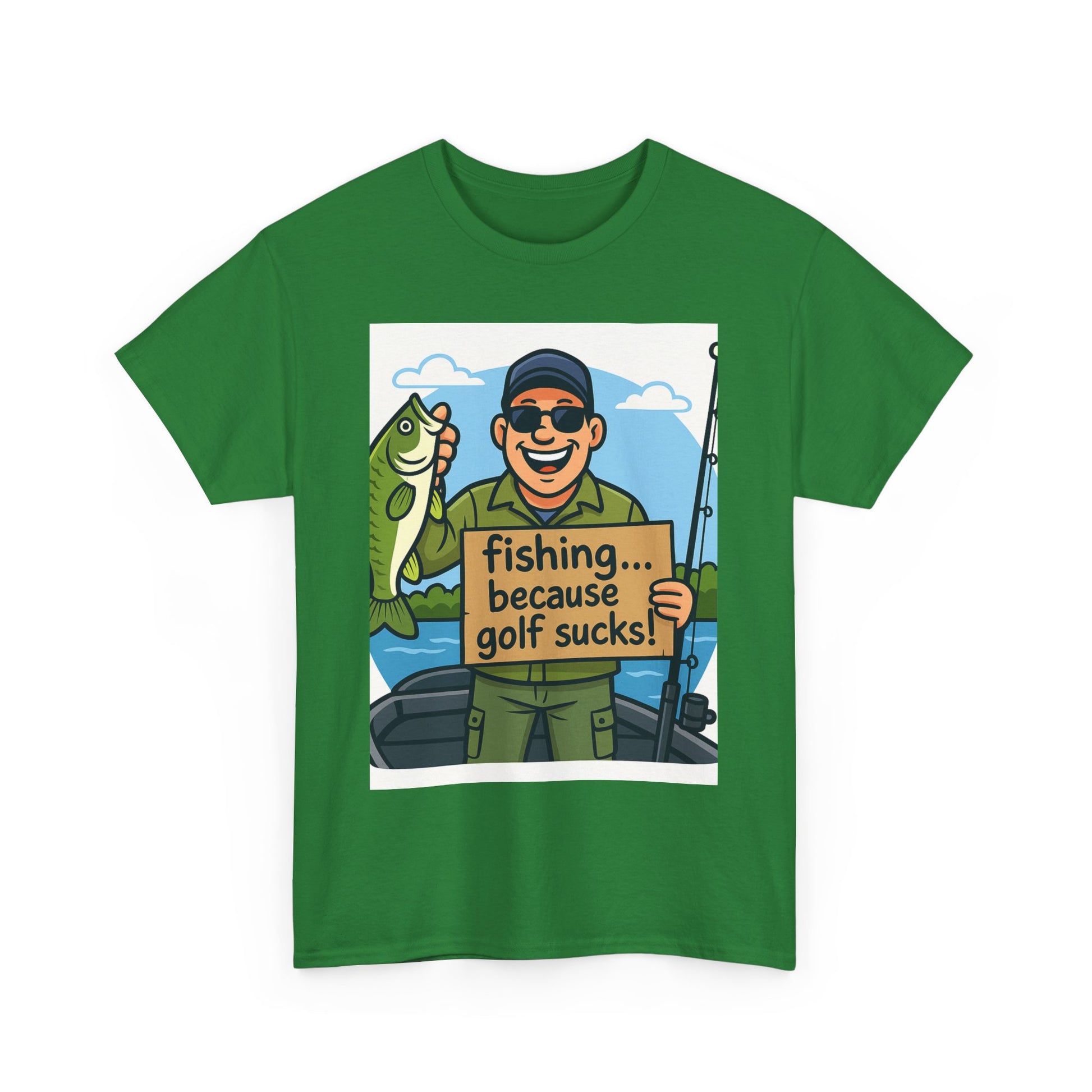 Fishing Humor Tee - Unisex Heavy Cotton T-Shirt, Funny Fishing Shirt, Gift for Fisherman, Outdoor Apparel, Father's Day Gift